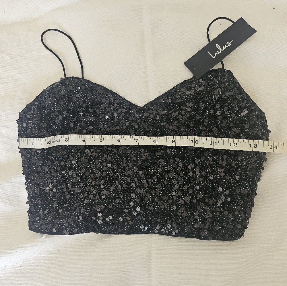 Lulus Sparkling Image Black Sequin Party Two-Piece Jumpsuit, Size S - Picture 16 of 16